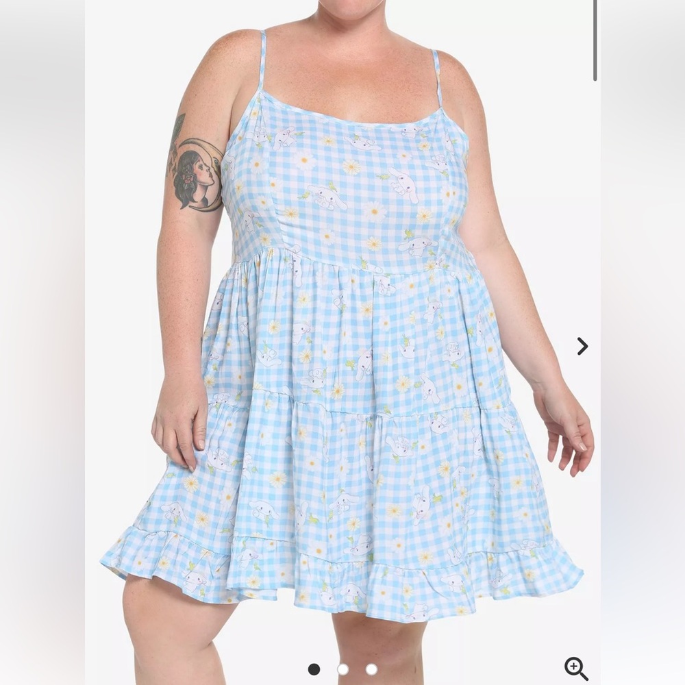 Cinnamoroll Gingham Tiered Dress Plus Size